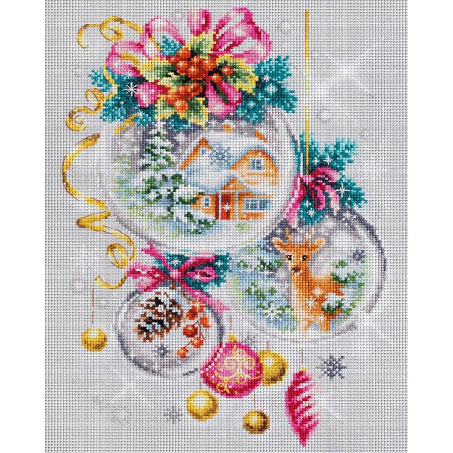 Christmas Crystal Ball - Full 11CT Counted Cross Stitch 40x50CM - Huacan