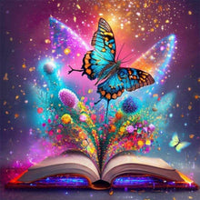 Load image into Gallery viewer, Butterfly On The Book 30*30CM(Canvas) Full Round Drill Diamond Painting

