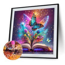 Load image into Gallery viewer, Butterfly On The Book 30*30CM(Canvas) Full Round Drill Diamond Painting
