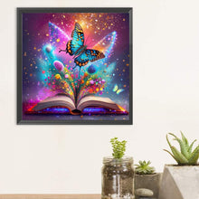 Load image into Gallery viewer, Butterfly On The Book 30*30CM(Canvas) Full Round Drill Diamond Painting
