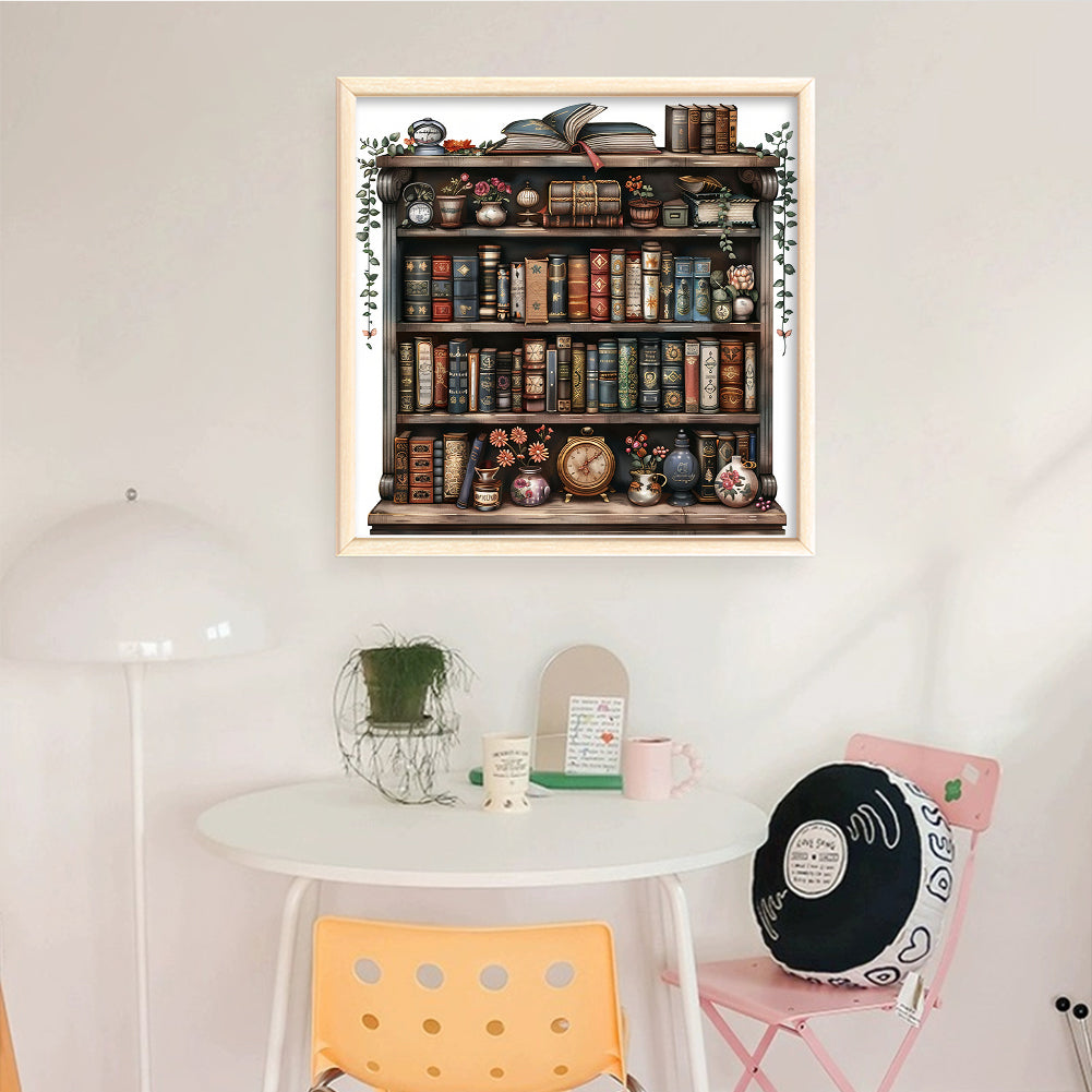 Bookshelf - Full 11CT Stamped Cross Stitch 50x50CM - Yishu