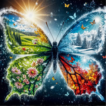 Load image into Gallery viewer, Four Seasons Butterfly 30*30CM(Canvas) Full Round Drill Diamond Painting
