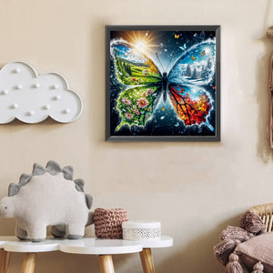 Four Seasons Butterfly 30*30CM(Canvas) Full Round Drill Diamond Painting