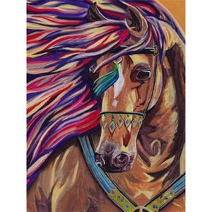 Horse 30*40CM(Picture) Full AB Square Drill Diamond Painting