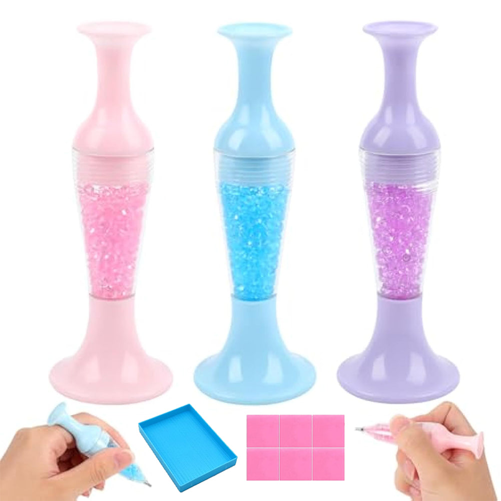 3 PCS Diamond Art Pens Flower Pot Shaped Diamond Painting Pens (Vase Set)