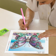 Load image into Gallery viewer, Beach Butterfly 30*30CM(Canvas) Partial Special Shaped Drill Diamond Painting
