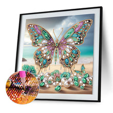 Load image into Gallery viewer, Beach Butterfly 30*30CM(Canvas) Partial Special Shaped Drill Diamond Painting

