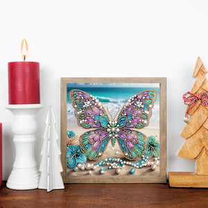 Beach Butterfly 30*30CM(Canvas) Partial Special Shaped Drill Diamond Painting