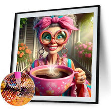 Load image into Gallery viewer, Coffee Grandma 40*40CM(Canvas) Full Round Drill Diamond Painting
