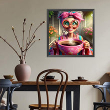 Load image into Gallery viewer, Coffee Grandma 40*40CM(Canvas) Full Round Drill Diamond Painting
