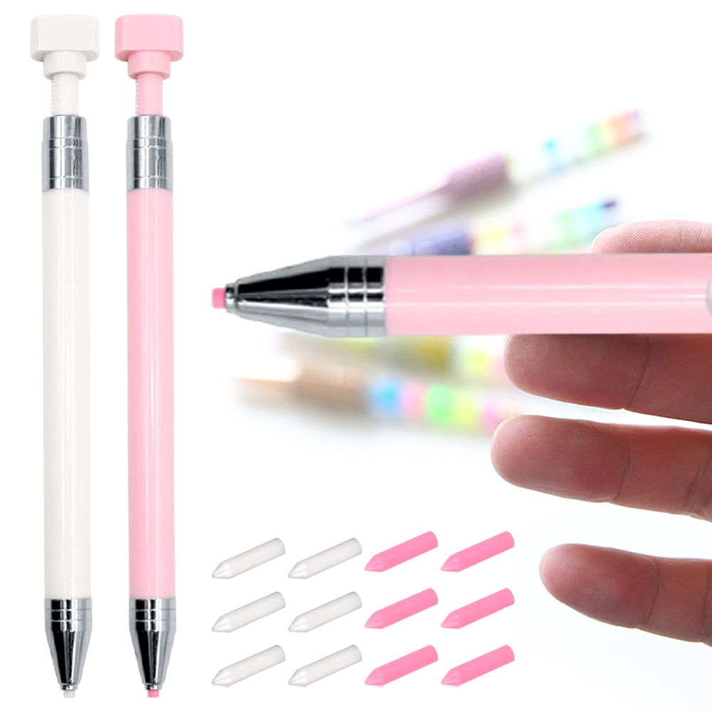 Diamond Painting Pen with Wax Refillable Wax Pen for Diamond Art Nail DIY (A)