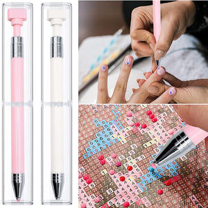 Diamond Painting Pen with Wax Refillable Wax Pen for Diamond Art Nail DIY (A)