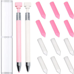 Diamond Painting Pen with Wax Refillable Wax Pen for Diamond Art Nail DIY (A)