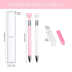Diamond Painting Pen with Wax Refillable Wax Pen for Diamond Art Nail DIY (D)
