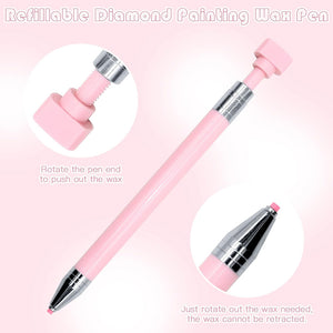 Diamond Painting Pen with Wax Refillable Wax Pen for Diamond Art Nail DIY (D)