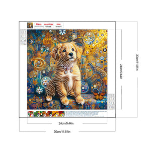 Butterfly Puppy 30*30CM(Canvas) Partial Special Shaped Drill Diamond Painting