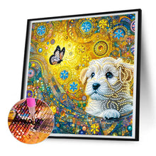 Load image into Gallery viewer, Butterfly Puppy 30*30CM(Canvas) Partial Special Shaped Drill Diamond Painting

