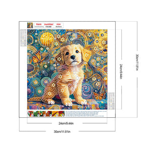 Butterfly Puppy 30*30CM(Canvas) Partial Special Shaped Drill Diamond Painting