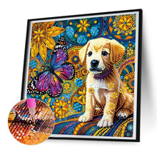 Load image into Gallery viewer, Butterfly Puppy 30*30CM(Canvas) Partial Special Shaped Drill Diamond Painting
