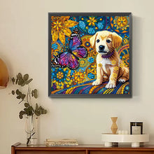 Load image into Gallery viewer, Butterfly Puppy 30*30CM(Canvas) Partial Special Shaped Drill Diamond Painting
