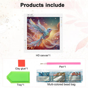 Hummingbird 30*30CM(Canvas) Partial Special Shaped Drill Diamond Painting