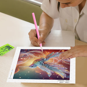 Hummingbird 30*30CM(Canvas) Partial Special Shaped Drill Diamond Painting