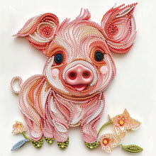 Load image into Gallery viewer, Paper Quilling Piglets 30*30CM(Canvas) Partial Special Shaped Drill Diamond Painting
