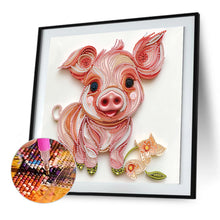 Load image into Gallery viewer, Paper Quilling Piglets 30*30CM(Canvas) Partial Special Shaped Drill Diamond Painting
