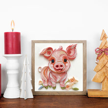 Load image into Gallery viewer, Paper Quilling Piglets 30*30CM(Canvas) Partial Special Shaped Drill Diamond Painting
