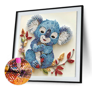 Paper Quilling Koalas 30*30CM(Canvas) Partial Special Shaped Drill Diamond Painting