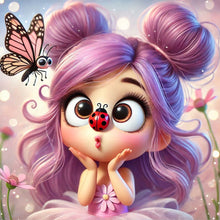 Load image into Gallery viewer, Butterfly Ladybug Girl 40*40CM(Canvas) Full Round Drill Diamond Painting
