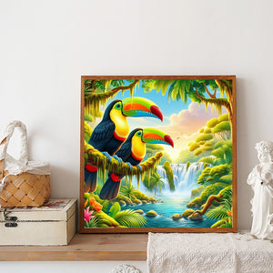 Summer Rainforest Toucan 30*30CM(Canvas) Full Round Drill Diamond Painting