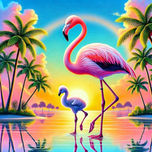 Load image into Gallery viewer, Summer Hawaiian Flamingo 30*30CM(Canvas) Full Round Drill Diamond Painting

