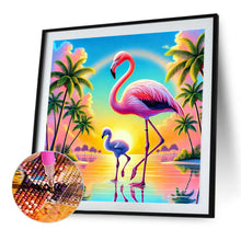 Load image into Gallery viewer, Summer Hawaiian Flamingo 30*30CM(Canvas) Full Round Drill Diamond Painting
