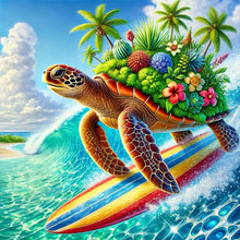 Load image into Gallery viewer, Summer Surfing Turtle 30*30CM(Canvas) Full Round Drill Diamond Painting
