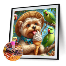 Load image into Gallery viewer, Summer Straw Hat Ice Cream Yorkshire Parrot 30*30CM(Canvas) Full Round Drill Diamond Painting
