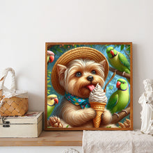 Load image into Gallery viewer, Summer Straw Hat Ice Cream Yorkshire Parrot 30*30CM(Canvas) Full Round Drill Diamond Painting
