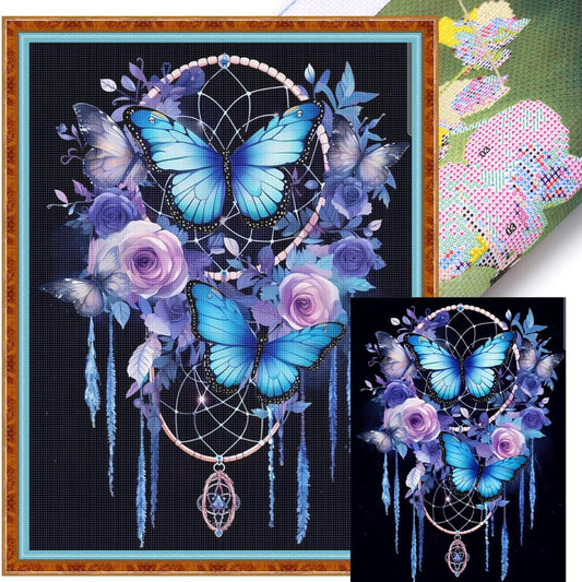 Butterfly Dreamcatcher - Full 11CT Stamped Cross Stitch 40x53CM - Yishu