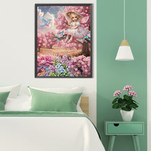 Load image into Gallery viewer, Girl In Flower Garden 30*40CM(Canvas) Partial Special Shaped Drill Diamond Painting
