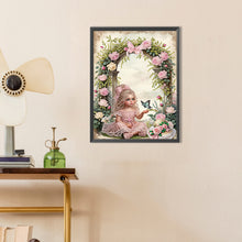 Load image into Gallery viewer, Girl In Flower Garden 30*40CM(Canvas) Partial Special Shaped Drill Diamond Painting
