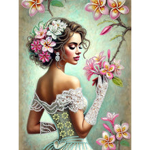 Load image into Gallery viewer, Elegant And Noble Woman 30*40CM(Canvas) Partial Special Shaped Drill Diamond Painting
