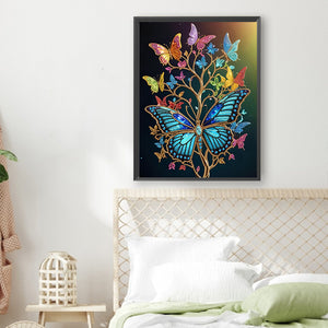 Dream Butterfly Tree 30*40CM(Canvas) Partial Special Shaped Drill Diamond Painting