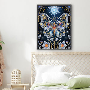 Dream Butterfly Flower 30*40CM(Canvas) Partial Special Shaped Drill Diamond Painting