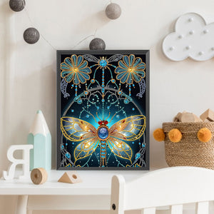 Dream Butterfly Flower 30*40CM(Canvas) Partial Special Shaped Drill Diamond Painting