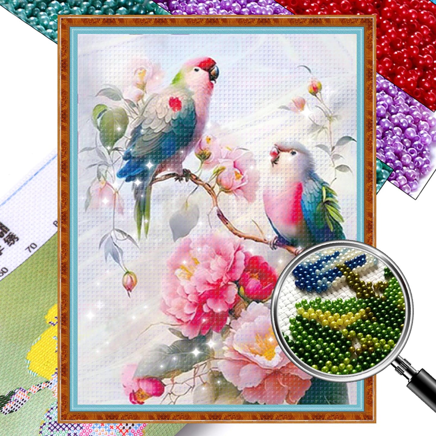 Cuddling Together - Full 11CT Stamped Cross Stitch - Bead Embroidery 50x65CM/19.69x25.59in