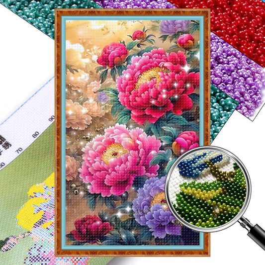 Blooming Prosperity & Gorgeous Colors - Full 11CT Stamped Cross Stitch - Bead Embroidery 60x105CM/23.62x41.34in