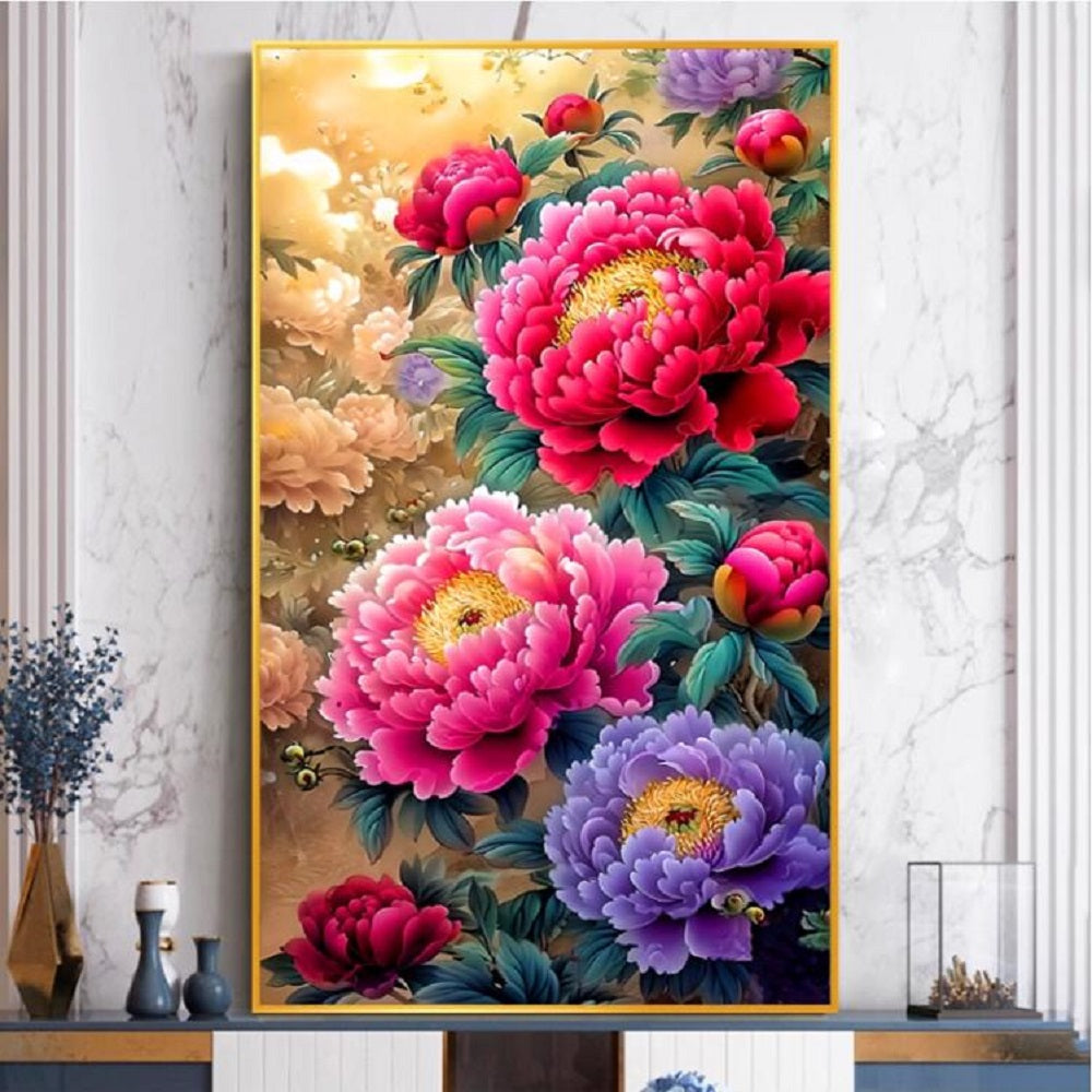Blooming Prosperity & Gorgeous Colors - Full 11CT Stamped Cross Stitch - Bead Embroidery 60x105CM/23.62x41.34in