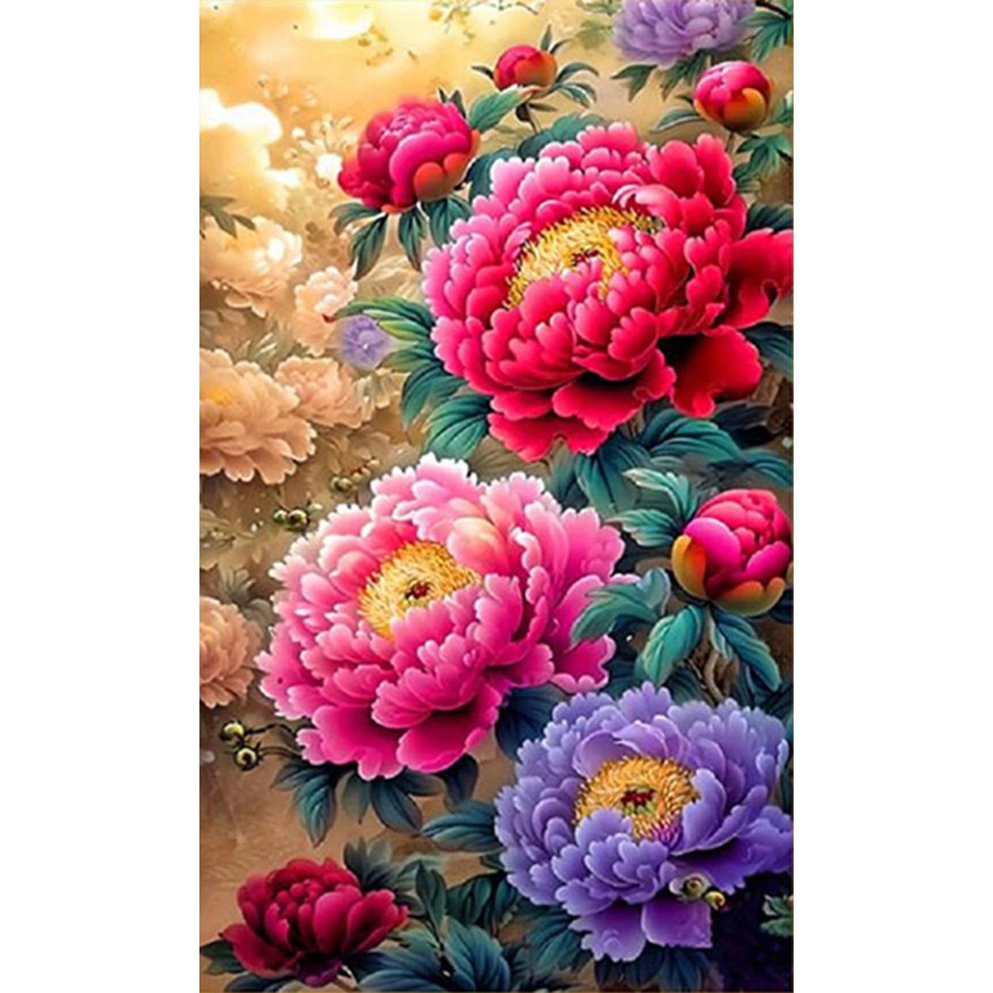 Blooming Prosperity & Gorgeous Colors - Full 11CT Stamped Cross Stitch - Bead Embroidery 60x105CM/23.62x41.34in