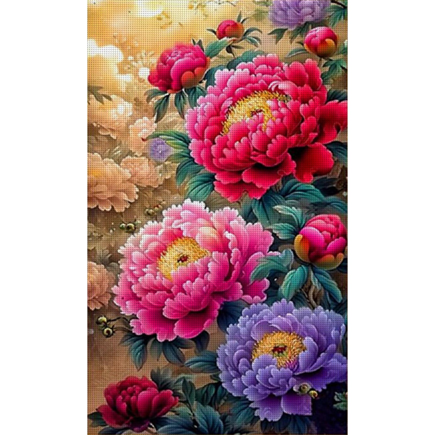 Blooming Prosperity & Gorgeous Colors - Full 11CT Stamped Cross Stitch - Bead Embroidery 60x105CM/23.62x41.34in