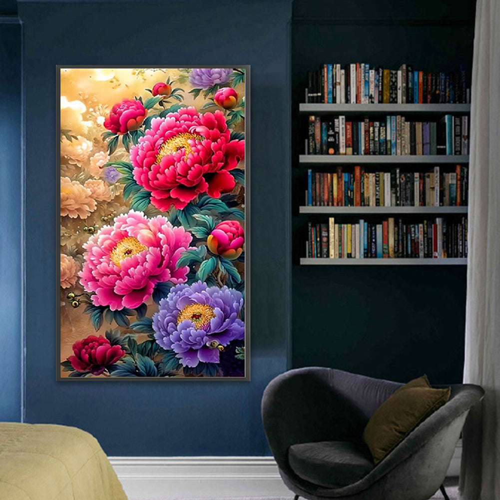 Blooming Prosperity & Gorgeous Colors - Full 11CT Stamped Cross Stitch - Bead Embroidery 60x105CM/23.62x41.34in
